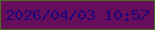 文字の大きさ：3、枠の色：4a6d1e、背景の色：660d5b、文字の色：1d077a 無料ブログパーツのブログ時計