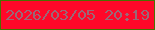 文字の大きさ：1、枠の色：4a7201、背景の色：ff0829、文字の色：9a6877 無料ブログパーツのブログ時計