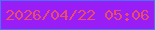 文字の大きさ：5、枠の色：4a73f8、背景の色：991df5、文字の色：e84d69 無料ブログパーツのブログ時計