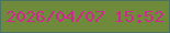 文字の大きさ：1、枠の色：4a7461、背景の色：708a3b、文字の色：d0288c 無料ブログパーツのブログ時計