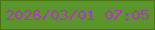 文字の大きさ：1、枠の色：4a7515、背景の色：5b962c、文字の色：b037bd 無料ブログパーツのブログ時計