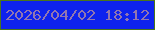 文字の大きさ：3、枠の色：4a751a、背景の色：0e22ee、文字の色：9176b0 無料ブログパーツのブログ時計
