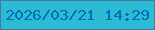 文字の大きさ：2、枠の色：4a76a9、背景の色：2bbbd2、文字の色：056cbc 無料ブログパーツのブログ時計