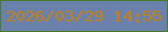 文字の大きさ：5、枠の色：4a7a2e、背景の色：6a82ab、文字の色：c58114 無料ブログパーツのブログ時計