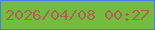 文字の大きさ：2、枠の色：4a7be9、背景の色：74bc3e、文字の色：a9635b 無料ブログパーツのブログ時計