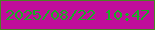 文字の大きさ：2、枠の色：4a8524、背景の色：c00e9b、文字の色：1aad25 無料ブログパーツのブログ時計