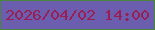 文字の大きさ：3、枠の色：4a8540、背景の色：6b5eae、文字の色：991e53 無料ブログパーツのブログ時計