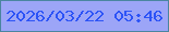 文字の大きさ：3、枠の色：4a85a0、背景の色：9ca5f7、文字の色：2c53f6 無料ブログパーツのブログ時計