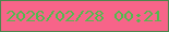 文字の大きさ：3、枠の色：4a874d、背景の色：f76489、文字の色：52ba4e 無料ブログパーツのブログ時計