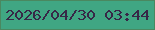 文字の大きさ：2、枠の色：4a8860、背景の色：40a683、文字の色：372747 無料ブログパーツのブログ時計