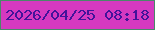 文字の大きさ：2、枠の色：4a8869、背景の色：d639c0、文字の色：43139a 無料ブログパーツのブログ時計