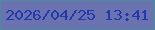 文字の大きさ：5、枠の色：4a8b9d、背景の色：6a72b0、文字の色：2139ac 無料ブログパーツのブログ時計