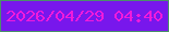 文字の大きさ：1、枠の色：4a906a、背景の色：7817ec、文字の色：f01bdc 無料ブログパーツのブログ時計