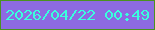文字の大きさ：1、枠の色：4a9220、背景の色：8d6ae2、文字の色：3affdd 無料ブログパーツのブログ時計