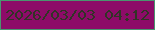 文字の大きさ：4、枠の色：4a946f、背景の色：8d0b68、文字の色：323326 無料ブログパーツのブログ時計