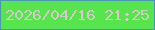 文字の大きさ：2、枠の色：4a94bd、背景の色：57e54e、文字の色：d7c8ca 無料ブログパーツのブログ時計
