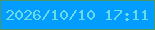 文字の大きさ：4、枠の色：4a9869、背景の色：039cff、文字の色：68dbe4 無料ブログパーツのブログ時計