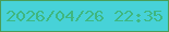 文字の大きさ：4、枠の色：4a9d57、背景の色：47d2d8、文字の色：3fb780 無料ブログパーツのブログ時計