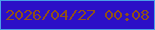 文字の大きさ：4、枠の色：4a9fe8、背景の色：2c10c7、文字の色：905019 無料ブログパーツのブログ時計