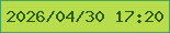 文字の大きさ：2、枠の色：4aa155、背景の色：b7dd4d、文字の色：2d5c05 無料ブログパーツのブログ時計