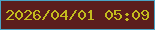 文字の大きさ：1、枠の色：4aa3c4、背景の色：5b1d1c、文字の色：c3bc1e 無料ブログパーツのブログ時計