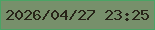 文字の大きさ：3、枠の色：4aa465、背景の色：77906b、文字の色：272518 無料ブログパーツのブログ時計