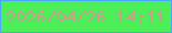 文字の大きさ：4、枠の色：4aa7fe、背景の色：4def59、文字の色：ca9d8e 無料ブログパーツのブログ時計
