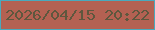 文字の大きさ：2、枠の色：4aa9bc、背景の色：b46152、文字の色：5e573e 無料ブログパーツのブログ時計