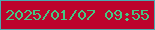 文字の大きさ：4、枠の色：4aabb0、背景の色：bd032c、文字の色：44c783 無料ブログパーツのブログ時計