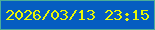 文字の大きさ：5、枠の色：4aad9a、背景の色：055dc1、文字の色：eaf704 無料ブログパーツのブログ時計