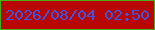文字の大きさ：5、枠の色：4aae17、背景の色：b80601、文字の色：3e54e4 無料ブログパーツのブログ時計
