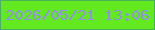 文字の大きさ：3、枠の色：4ab159、背景の色：62e920、文字の色：938eee 無料ブログパーツのブログ時計