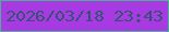 文字の大きさ：2、枠の色：4ab194、背景の色：a73ae3、文字の色：325371 無料ブログパーツのブログ時計