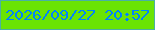 文字の大きさ：4、枠の色：4ab1a2、背景の色：6ae403、文字の色：0083fb 無料ブログパーツのブログ時計