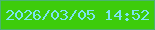 文字の大きさ：5、枠の色：4ab470、背景の色：3dcc0b、文字の色：7ae4f1 無料ブログパーツのブログ時計