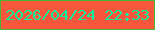 文字の大きさ：5、枠の色：4ab531、背景の色：f8573c、文字の色：0fef9c 無料ブログパーツのブログ時計