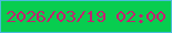文字の大きさ：4、枠の色：4abbdc、背景の色：08cd4f、文字の色：c32170 無料ブログパーツのブログ時計