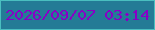 文字の大きさ：5、枠の色：4abfc0、背景の色：247b96、文字の色：8800c6 無料ブログパーツのブログ時計