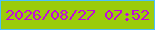 文字の大きさ：4、枠の色：4ac1fb、背景の色：9bcc0b、文字の色：c209db 無料ブログパーツのブログ時計