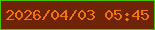 文字の大きさ：4、枠の色：4ac307、背景の色：702407、文字の色：f3730c 無料ブログパーツのブログ時計