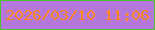 文字の大きさ：2、枠の色：4ac32f、背景の色：b477da、文字の色：fe8724 無料ブログパーツのブログ時計