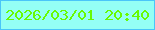 文字の大きさ：2、枠の色：4ac5f9、背景の色：94fff5、文字の色：68fa03 無料ブログパーツのブログ時計