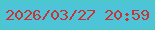 文字の大きさ：2、枠の色：4acaba、背景の色：4ec4d9、文字の色：c83434 無料ブログパーツのブログ時計
