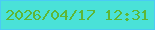 文字の大きさ：1、枠の色：4acbf5、背景の色：4ae2d8、文字の色：5db736 無料ブログパーツのブログ時計