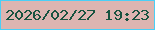 文字の大きさ：4、枠の色：4acff6、背景の色：ddb5b1、文字の色：185340 無料ブログパーツのブログ時計