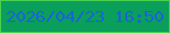 文字の大きさ：2、枠の色：4ad150、背景の色：0a9f5a、文字の色：1c61dd 無料ブログパーツのブログ時計