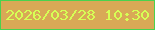 文字の大きさ：5、枠の色：4ad24e、背景の色：d9a956、文字の色：d6ff55 無料ブログパーツのブログ時計