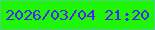 文字の大きさ：2、枠の色：4ad282、背景の色：1ff605、文字の色：4b21f6 無料ブログパーツのブログ時計