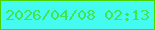 文字の大きさ：5、枠の色：4ad500、背景の色：45fbf0、文字の色：43e34f 無料ブログパーツのブログ時計