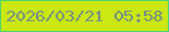 文字の大きさ：3、枠の色：4ad56d、背景の色：cbe813、文字の色：718b88 無料ブログパーツのブログ時計